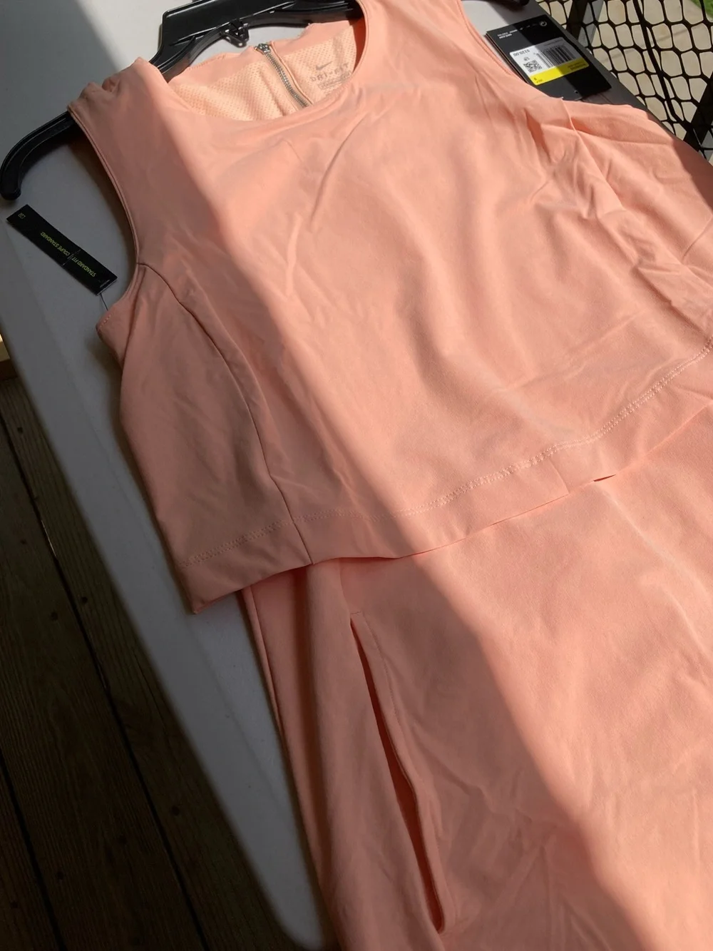 Nike Peach Orange Golf Tennis Dress Sport Sleeveless Tank Dress with Pockets